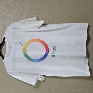 Apple Infinity Loop XL Tee White Unisex Rainbow Graphic Mac 95014